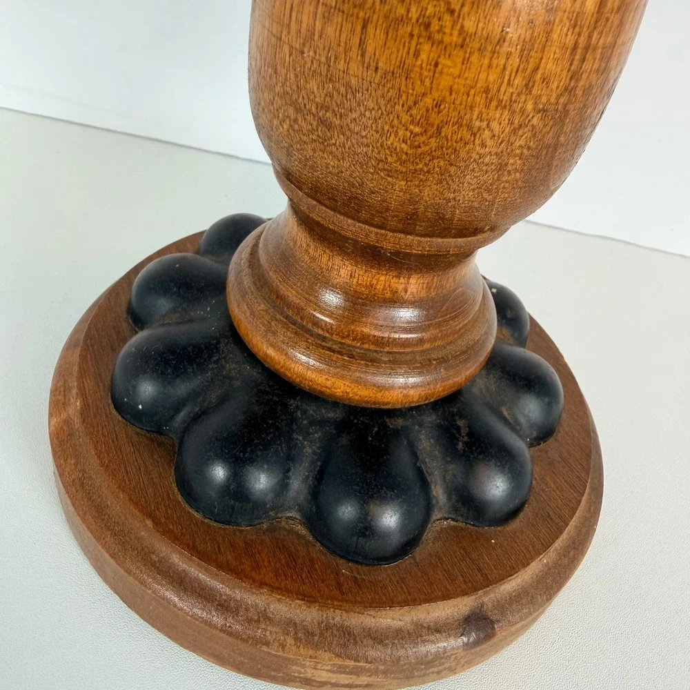 Vintage‎ Wood Metal Candelabra 5 Candle Holder Tabletop Decor Accent castlecore